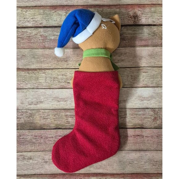 Adorable 16" Cat's Rule 3D Christmas Stocking Decor Cute Mouse & Cat MINT - Picture 5 of 5